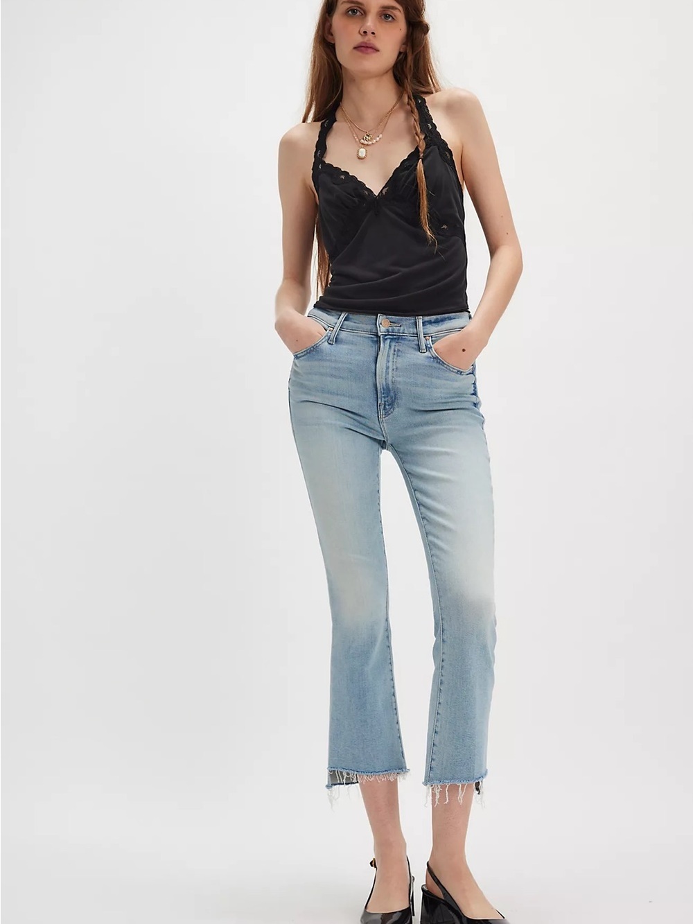 MOTHER Cropped Straight Jeans - Women